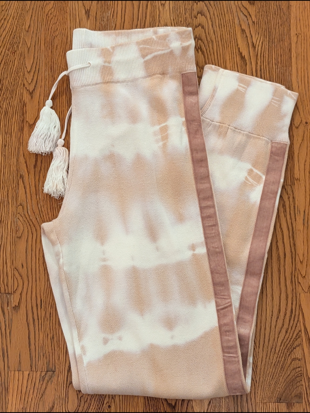 Sundays Tan Tie-dye Jogger Knit Lounge Pants